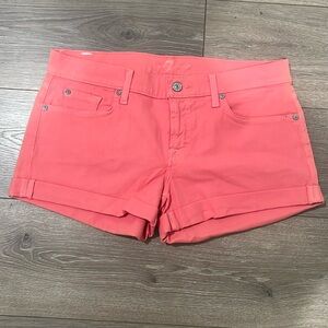 7 for all mankind pinkish orange shorts size 30